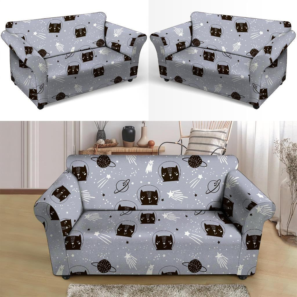 Cute Astronaut Cat Print Loveseat Cover-grizzshop