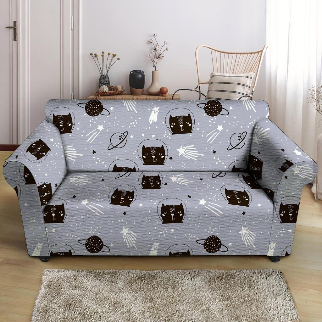 Cute Astronaut Cat Print Loveseat Cover-grizzshop