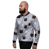 Cute Astronaut Cat Print Men's Bomber Jacket-grizzshop