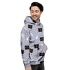 Cute Astronaut Cat Print Men's Hoodie-grizzshop