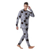 Cute Astronaut Cat Print Men's Pajamas-grizzshop