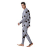 Cute Astronaut Cat Print Men's Pajamas-grizzshop