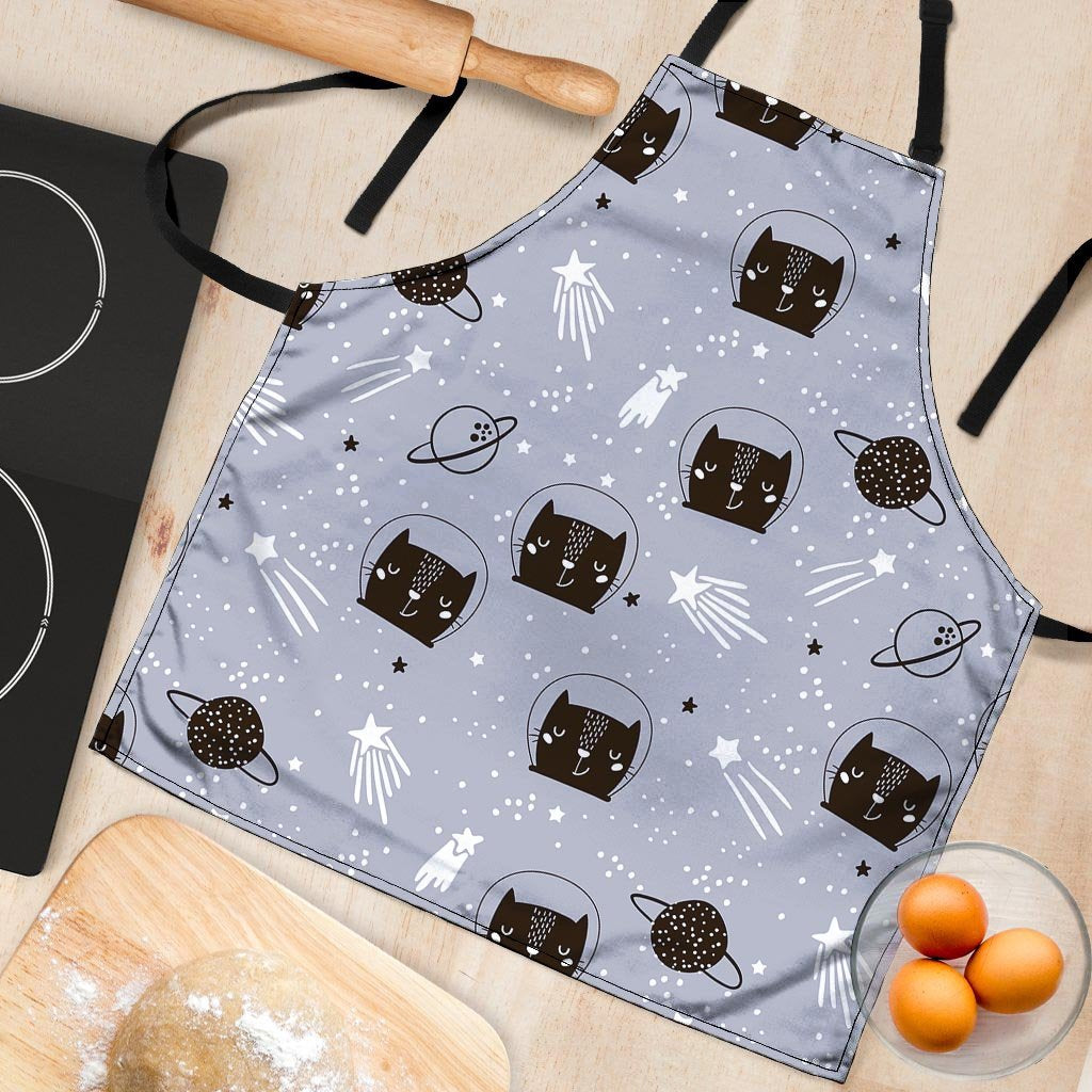 Cute Astronaut Cat Print Women's Apron-grizzshop