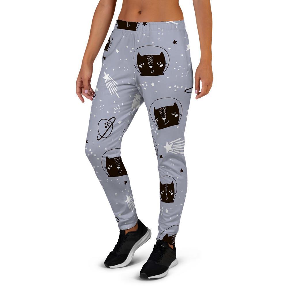 Cute Astronaut Cat Print Women's Joggers-grizzshop