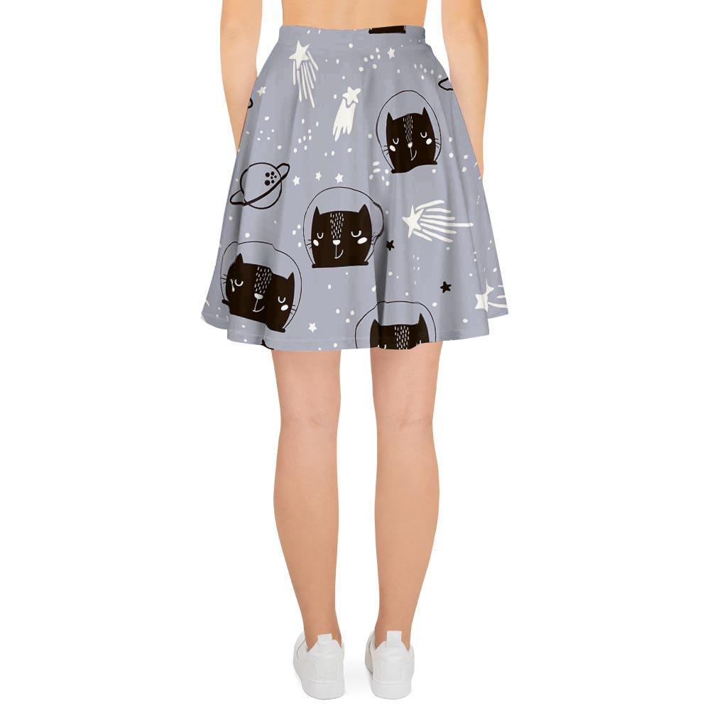Cute Astronaut Cat Print Women's Skirt-grizzshop