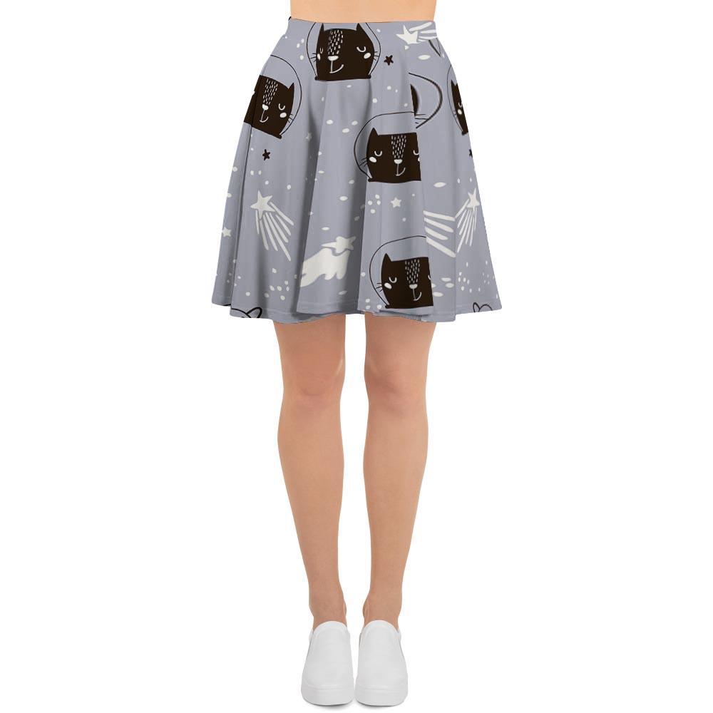 Cute Astronaut Cat Print Women's Skirt-grizzshop