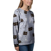 Cute Astronaut Cat Print Women's Sweatshirt-grizzshop