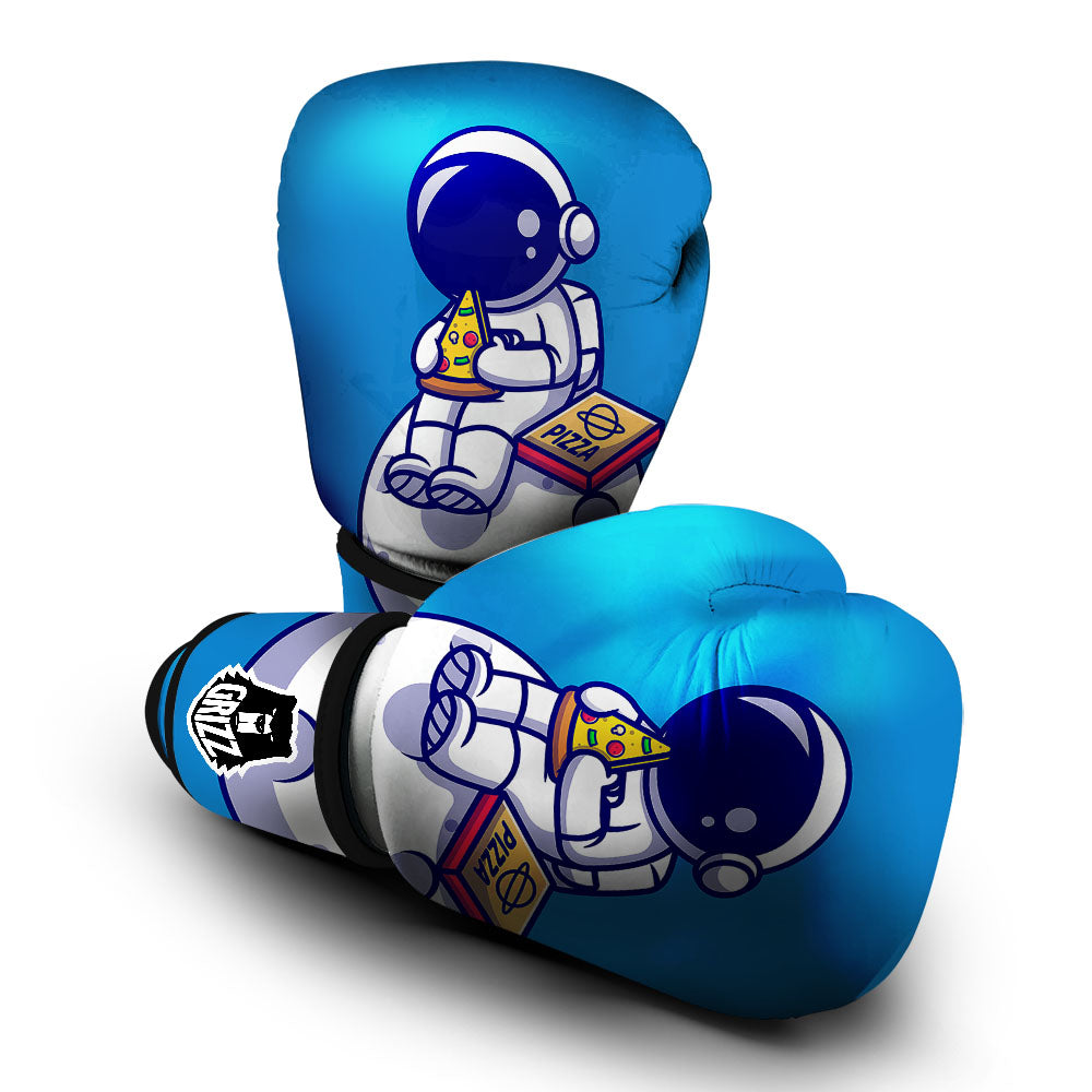 Cute Astronaut Eating Pizza Print Boxing Gloves-grizzshop