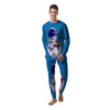 Cute Astronaut Eating Pizza Print Men's Pajamas-grizzshop