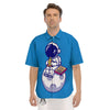 Cute Astronaut Eating Pizza Print Men's Short Sleeve Shirts-grizzshop