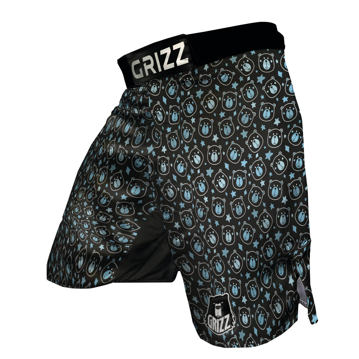 Cute Bear Black Print Pattern MMA Shorts-grizzshop