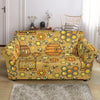 Cute Bee Honey Gifts Pattern Print Loveseat Cover-grizzshop