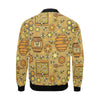 Cute Bee Honey Gifts Pattern Print Men's Bomber Jacket-grizzshop