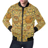 Cute Bee Honey Gifts Pattern Print Men's Bomber Jacket-grizzshop