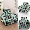 Cute Black Cat Print Armchair Cover-grizzshop