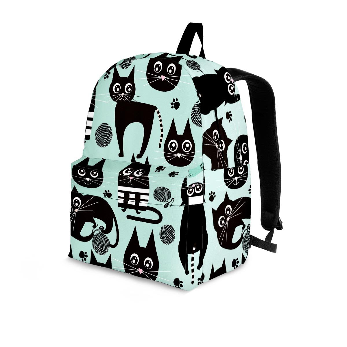 Cute Black Cat Print Backpack-grizzshop