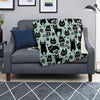 Cute Black Cat Print Blanket-grizzshop