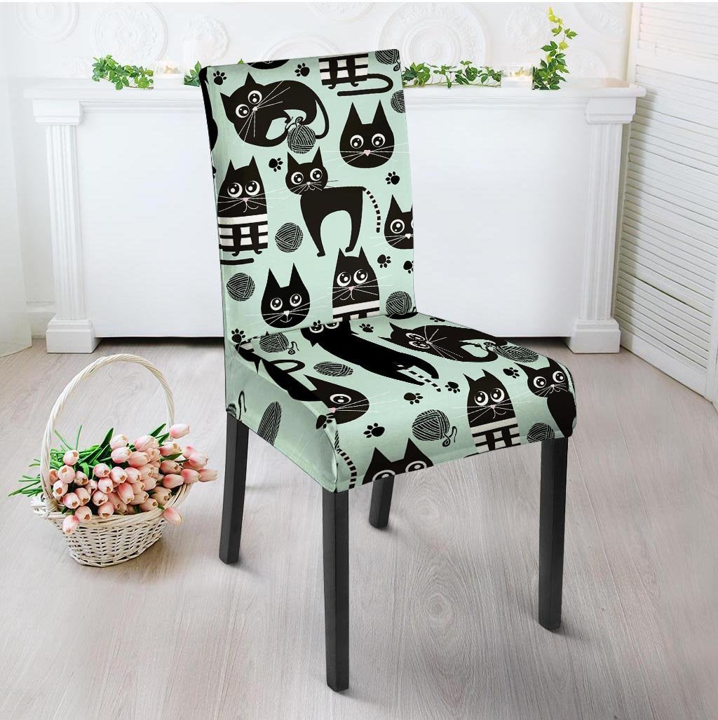 Cute Black Cat Print Chair Cover-grizzshop