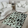 Cute Black Cat Print Floor Mat-grizzshop