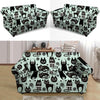 Cute Black Cat Print Loveseat Cover-grizzshop