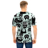 Cute Black Cat Print Men T Shirt-grizzshop