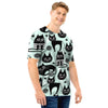 Cute Black Cat Print Men T Shirt-grizzshop