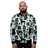 Cute Black Cat Print Men's Bomber Jacket-grizzshop