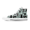 Cute Black Cat Print Men's High Top Shoes-grizzshop