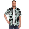 Cute Black Cat Print Men's Short Sleeve Shirt-grizzshop