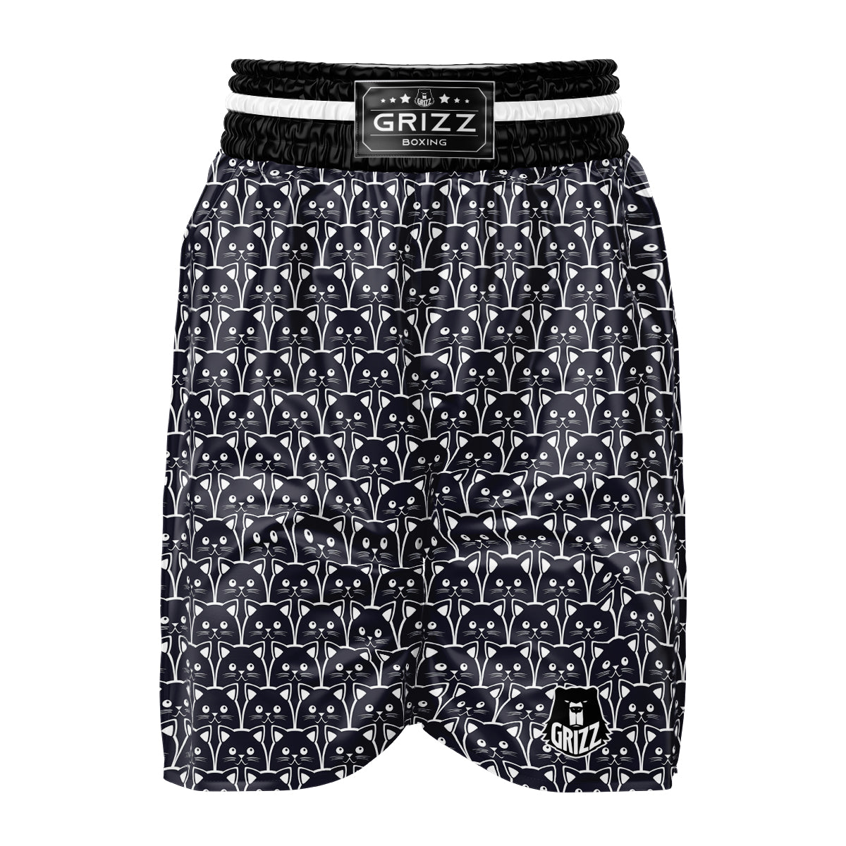 Cute Black Cat Print Pattern Boxing Shorts-grizzshop