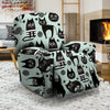 Cute Black Cat Print Recliner Cover-grizzshop