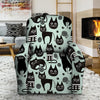 Cute Black Cat Print Recliner Cover-grizzshop