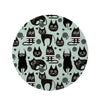 Cute Black Cat Print Round Rug-grizzshop