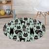 Cute Black Cat Print Round Rug-grizzshop