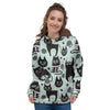 Cute Black Cat Print Women's Hoodie-grizzshop