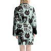 Cute Black Cat Print Women's Robe-grizzshop