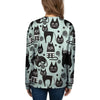 Cute Black Cat Print Women's Sweatshirt-grizzshop