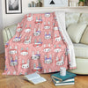 Cute Bunny Rabbit Pattern Print Blanket-grizzshop