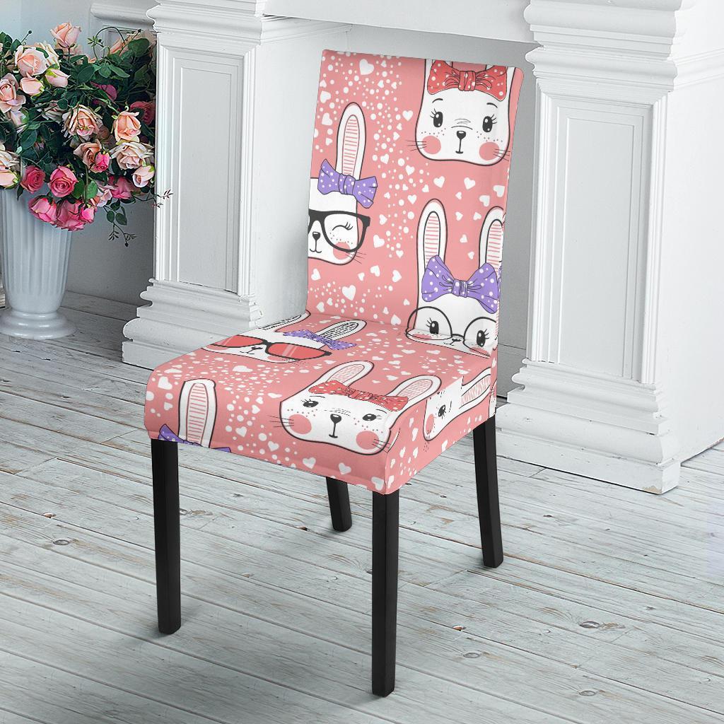 Cute Bunny Rabbit Pattern Print Chair Cover-grizzshop