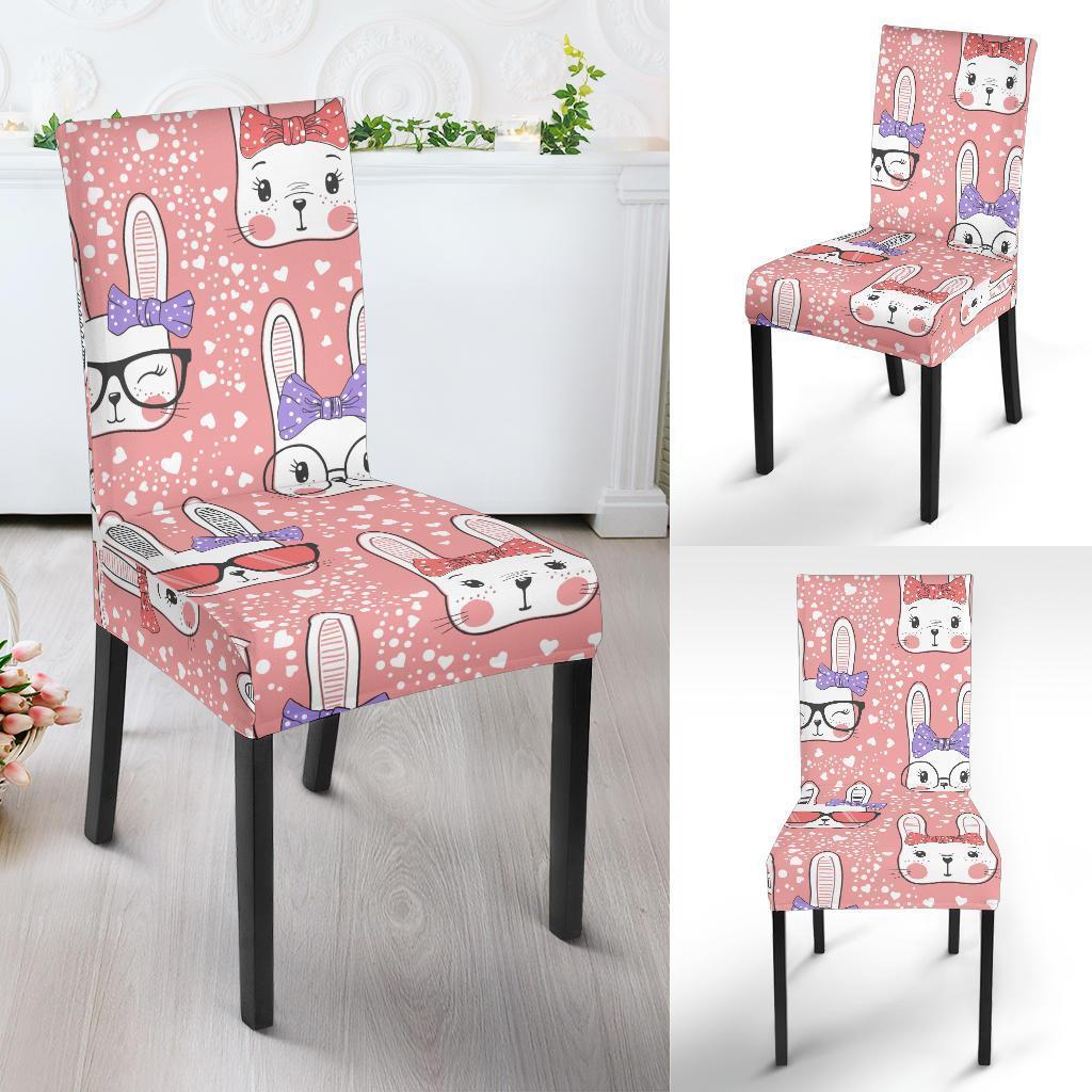 Cute Bunny Rabbit Pattern Print Chair Cover-grizzshop