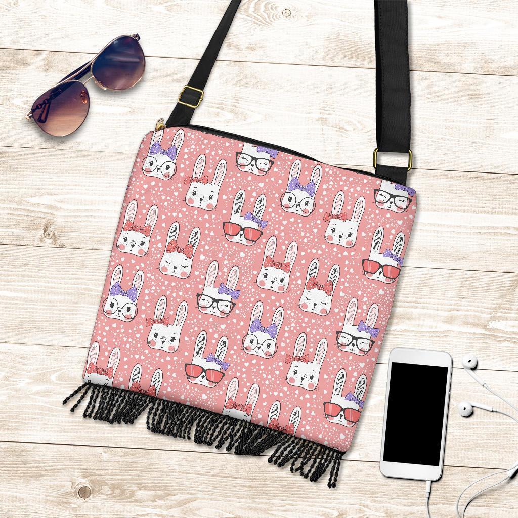 Cute Bunny Rabbit Pattern Print Crossbody Bags-grizzshop