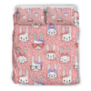 Cute Bunny Rabbit Pattern Print Duvet Cover Bedding Set-grizzshop