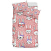 Cute Bunny Rabbit Pattern Print Duvet Cover Bedding Set-grizzshop