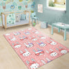 Cute Bunny Rabbit Pattern Print Floor Mat-grizzshop