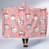 Cute Bunny Rabbit Pattern Print Hooded Blanket-grizzshop