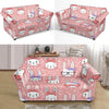 Cute Bunny Rabbit Pattern Print Loveseat Cover-grizzshop