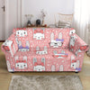 Cute Bunny Rabbit Pattern Print Loveseat Cover-grizzshop