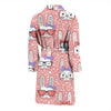 Cute Bunny Rabbit Pattern Print Men Long Robe-grizzshop