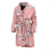 Cute Bunny Rabbit Pattern Print Men Long Robe-grizzshop