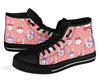 Cute Bunny Rabbit Pattern Print Men Women's High Top Shoes-grizzshop